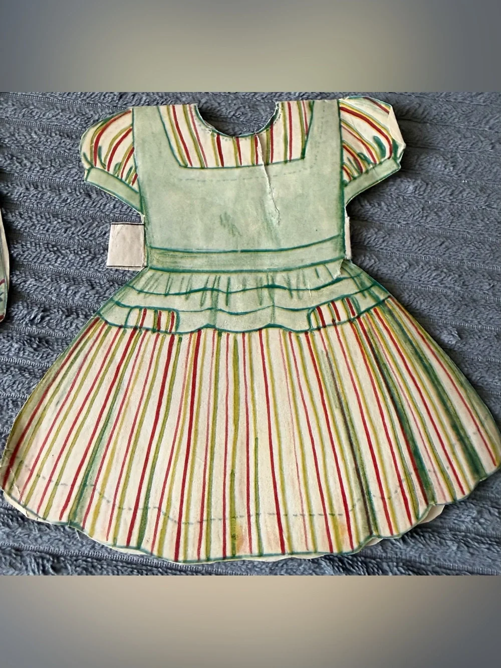 Vintage Paper Doll with Red Plaid Dress and Interchangeable Outfits and Hair